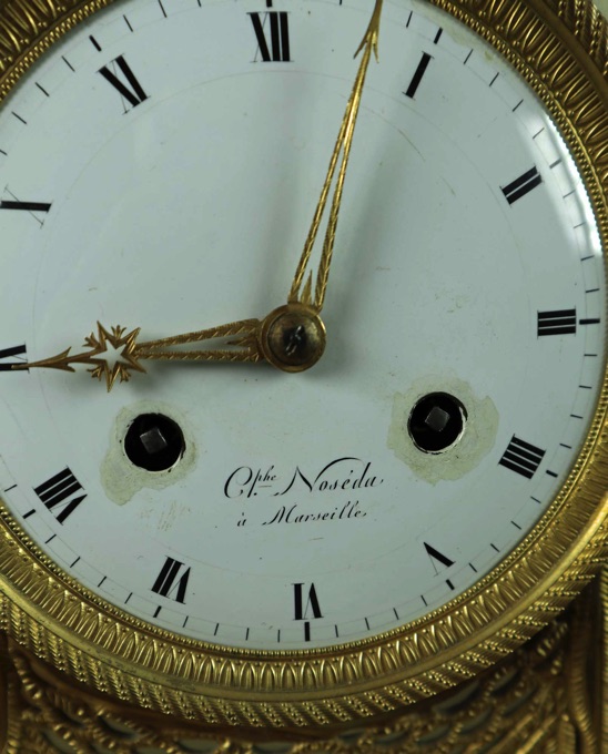 Marmor Pendule Uhr Noseda Marseille antik