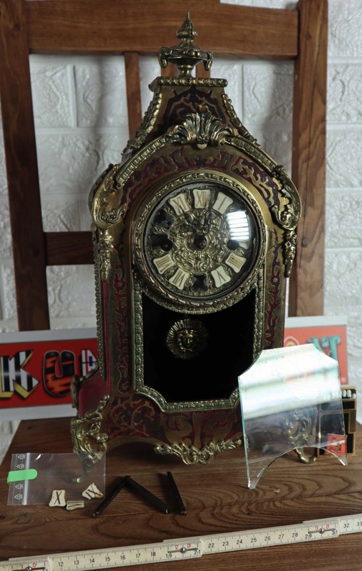 Pendule Uhr antik Schildpatt Boulle