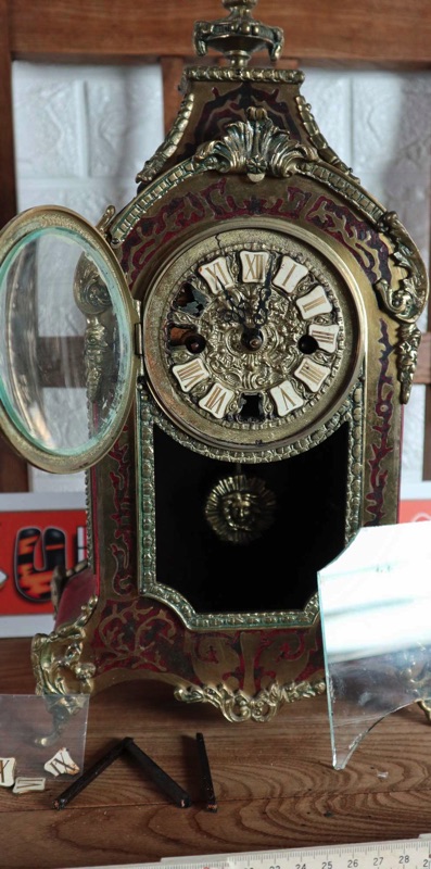 Pendule Uhr antik Schildpatt Boulle