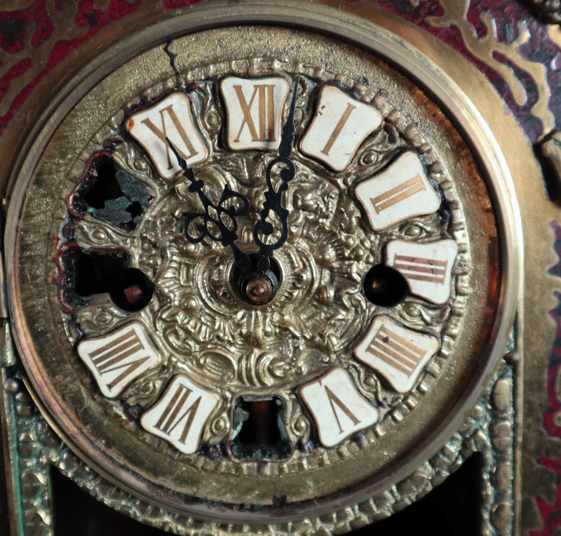 Pendule Uhr antik Schildpatt Boulle