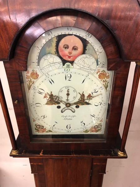 Standuhr antik grandfather clock England Huge Knight Stone