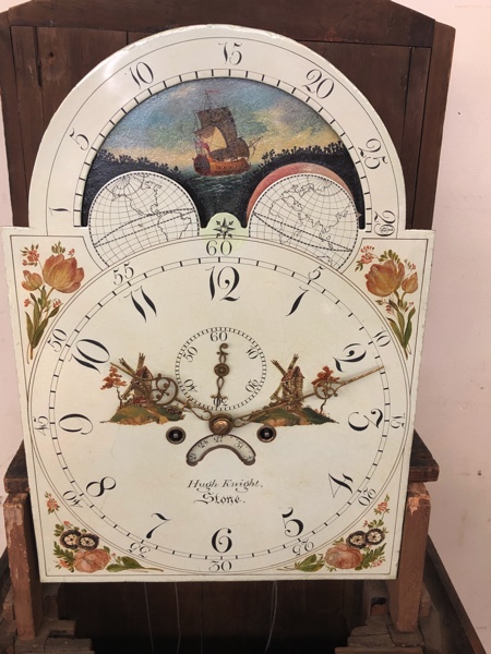 Standuhr antik grandfather clock England Huge Knight Stone