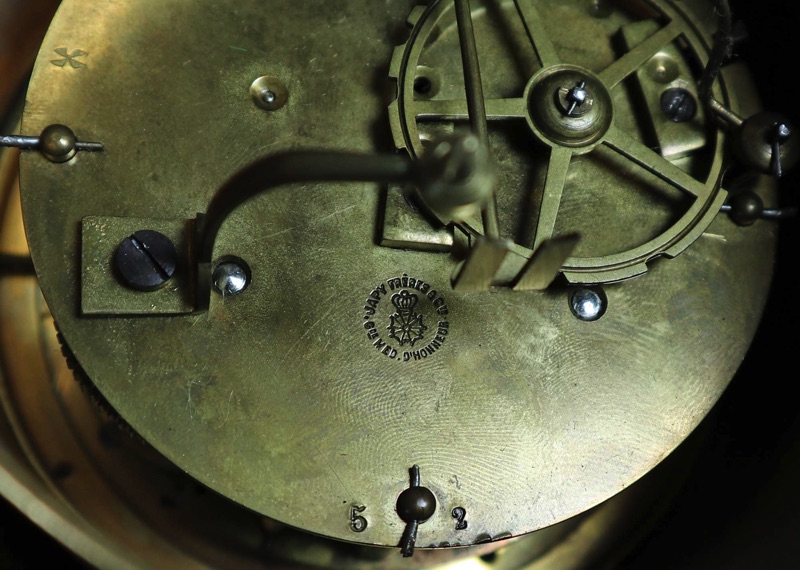 Wanduhr Messing massiv Japy Freres