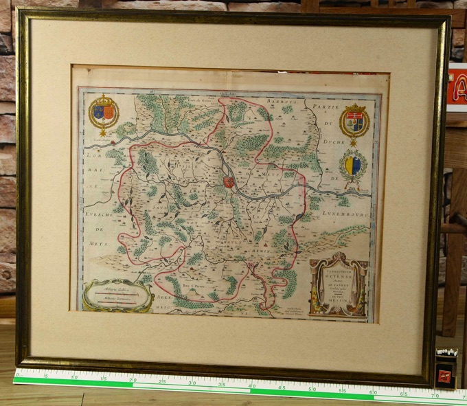 Kupferstich Metz Blaeu Territorium Metense Landkarte