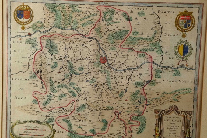 Kupferstich Metz Blaeu Territorium Metense Landkarte