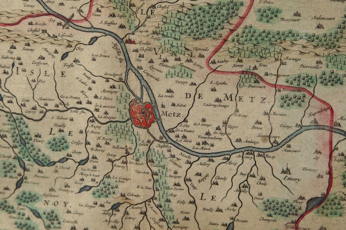 Kupferstich Metz Blaeu Territorium Metense Landkarte