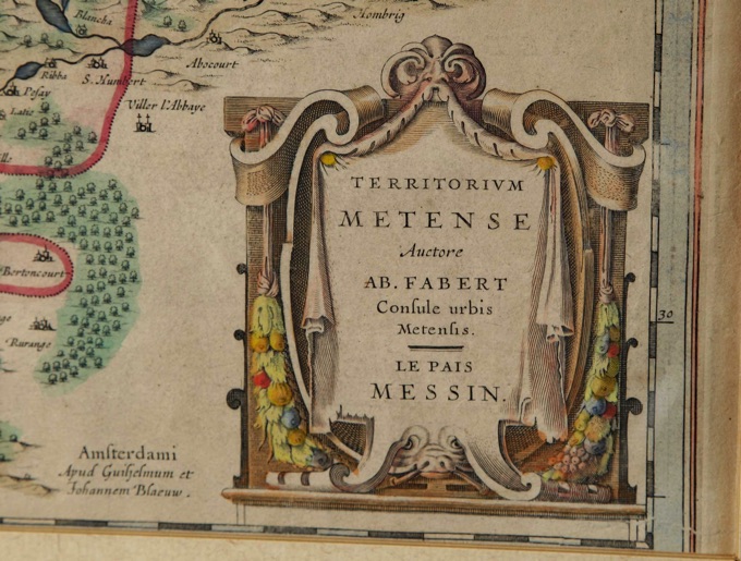 Kupferstich Metz Blaeu Territorium Metense Landkarte