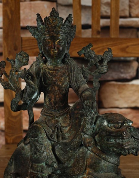 Asiatika Bronze Buddha Löwe Foo Hund China