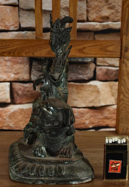 Asiatika Bronze Buddha Löwe Foo Hund China