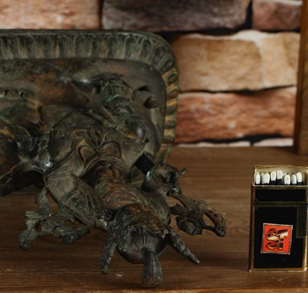 Asiatika Bronze Buddha Löwe Foo Hund China