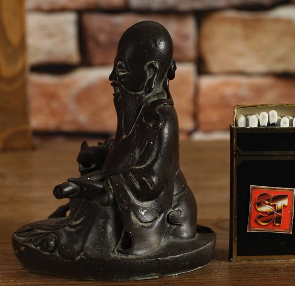 Asiatika Bronze Figur Gelehrter