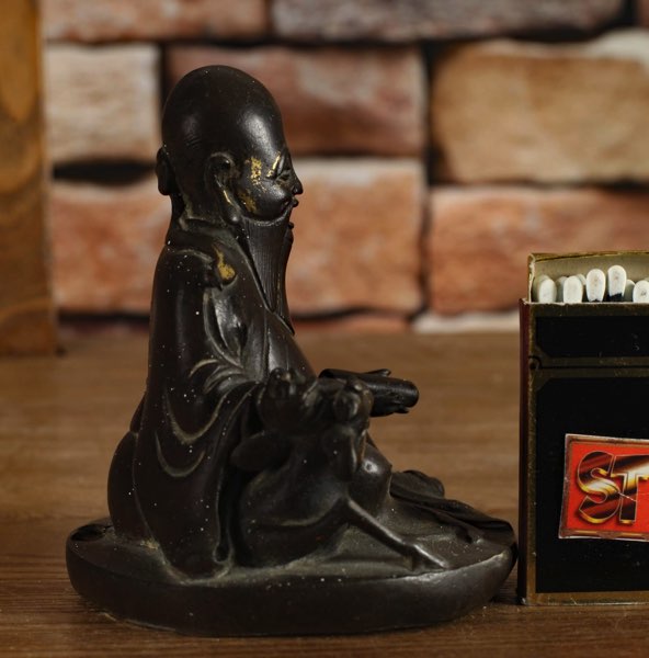 Asiatika Bronze Figur Gelehrter
