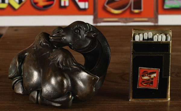 Bronze Kamel Schriftrollengewicht China scroll weight Trampeltier Asiatika
