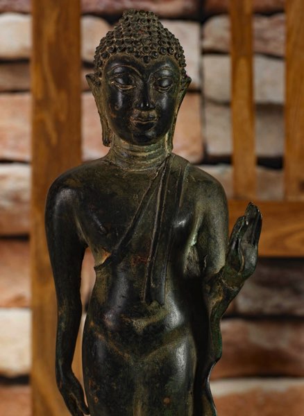 Asiatika Buddha Bronze Gottheit Thailand antik