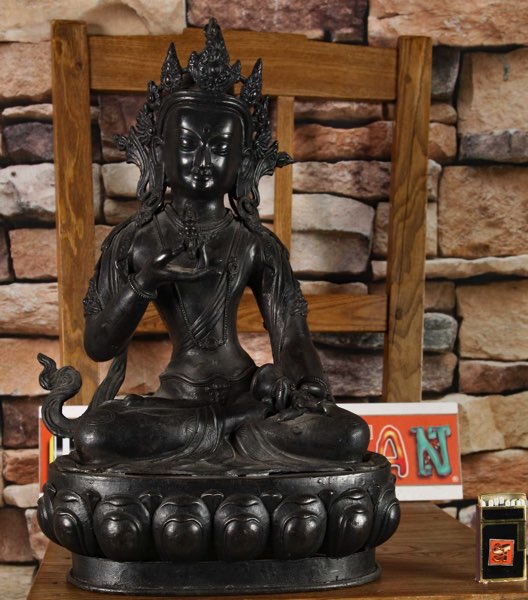 Bronze Buddha Tibet antik Vajrasattva Asiatika Lotussitz China Tara 5KG 43cm