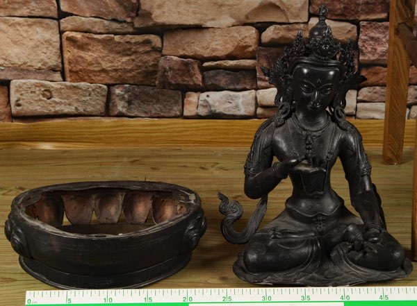 Asiatika Buddha Bronze antik Tara China Tibet