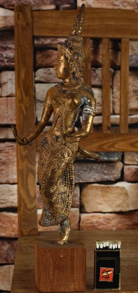 Asiatika Frau Gottheit Tempel Bronze