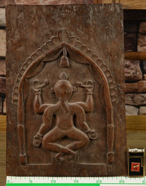 Asiatika Holzrelief antik Ganesha Indien