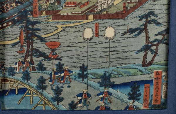 Asiatika Holzschnitt Japan Sadahide Shizuoka antik