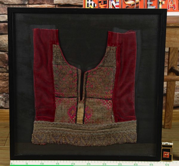 Asiatika Kleidung antik Weste Tracht Textil Umhang Indien im Rahmen Danke f Info
