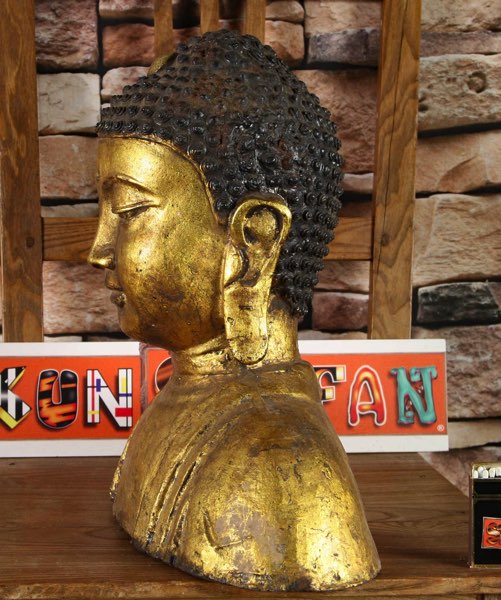 Asiatika Kopf Buddha Eisen antik