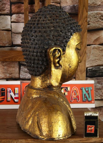 Asiatika Kopf Buddha Eisen antik