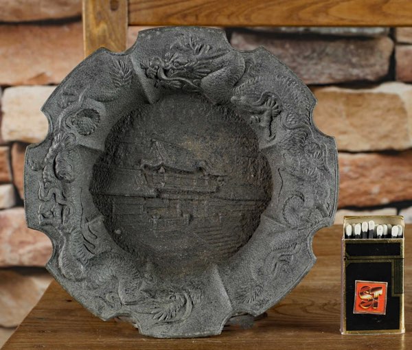 Bronze Schale China antik Drachen Tempel Tientsin Tianjin 天津市 Teller Asiatika
