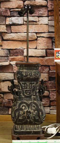 Asiatika Vase Eisen Tischlampe 16KG