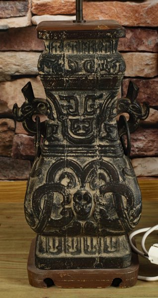 Asiatika Vase Eisen Tischlampe 16KG