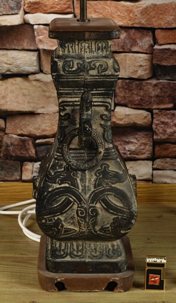 Asiatika Vase Eisen Tischlampe 16KG