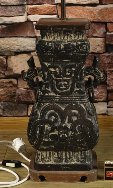 Asiatika Vase Eisen Tischlampe 16KG