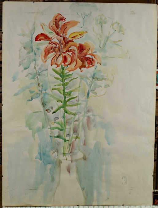 chinesisch signiertes Aquarell Stillleben