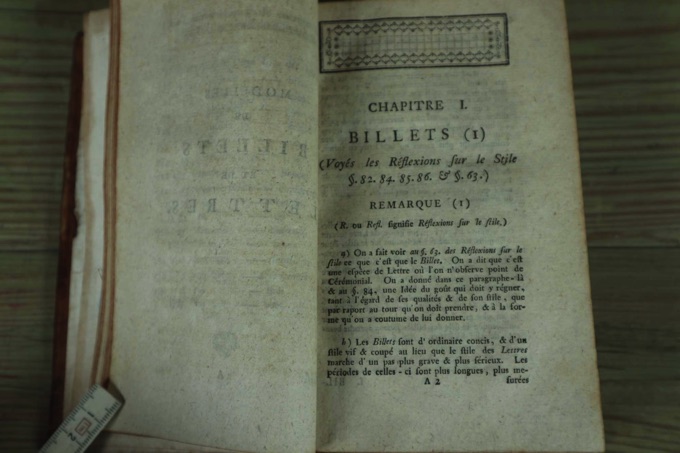 Buch Modelles de Lettres 1764 antik