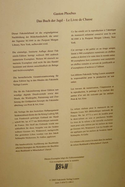 Faksimile das Buch der Jagd
