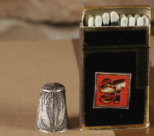 Fingerhut feinstes filigran Silber Portugal mit Rechnung von 1992 thimble