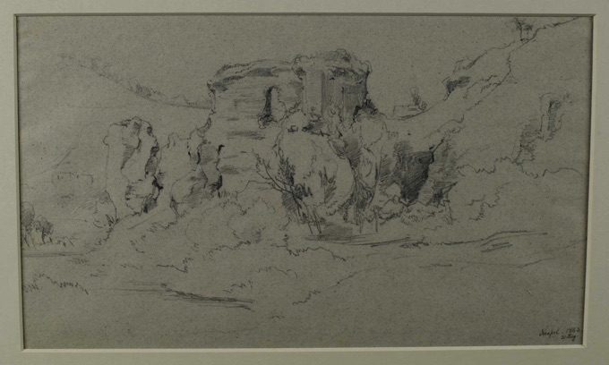 Adolf Johann Hoeffler Zuschreibung Zeichnung Neapel antik 7