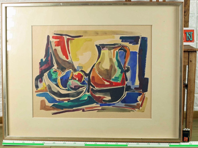 Alf Bayrle Aquarell Stillleben expressiv 1955