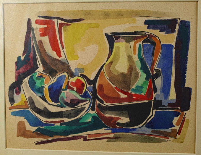 Alf Bayrle Aquarell Stillleben expressiv 1955