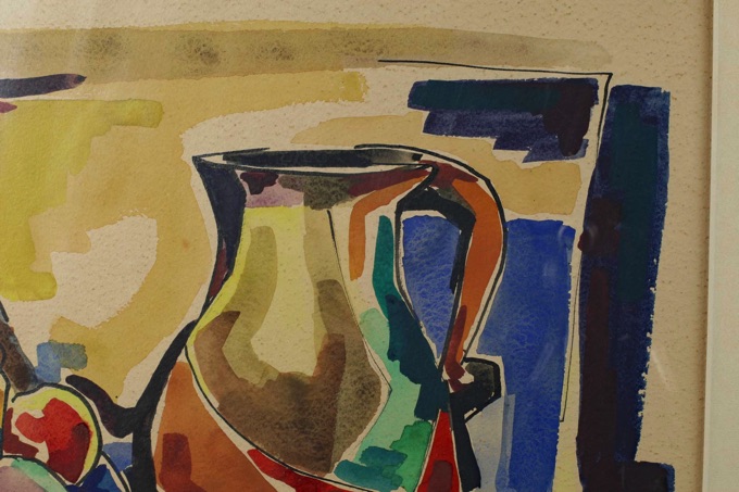 Alf Bayrle Aquarell Stillleben expressiv 1955