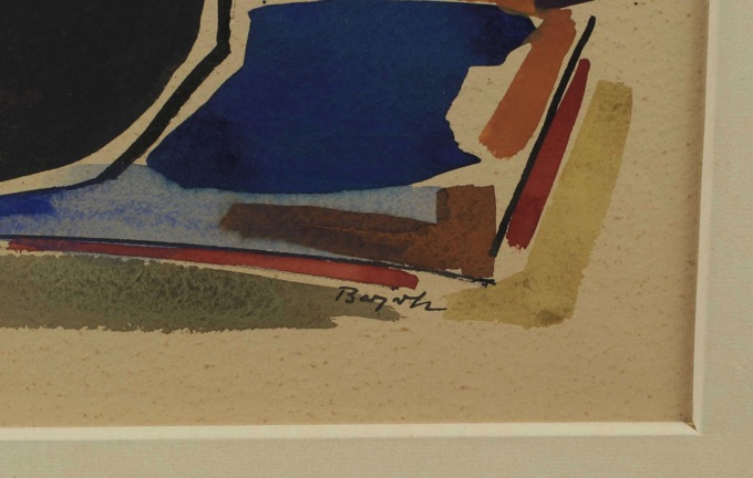 Alf Bayrle Aquarell Stillleben expressiv 1955