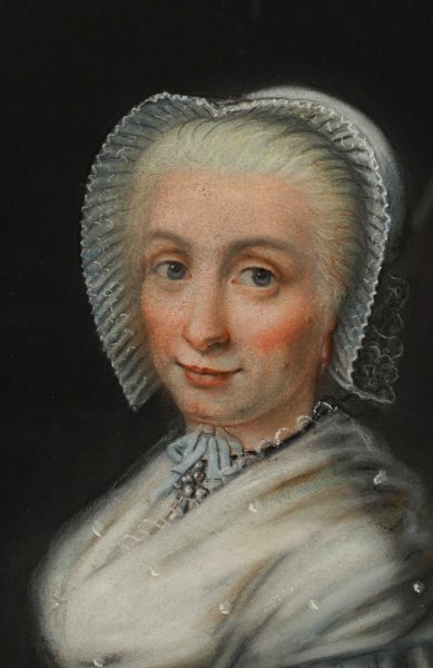 Altmeister Pastell Malerei Portrait Edeldame Biedermeier Gegenstück