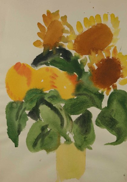 Aquarell Blumen Vase Blumenstrauss 2