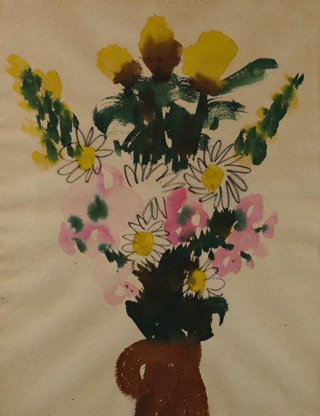 Aquarell Blumen Vase Blumenstrauss 3
