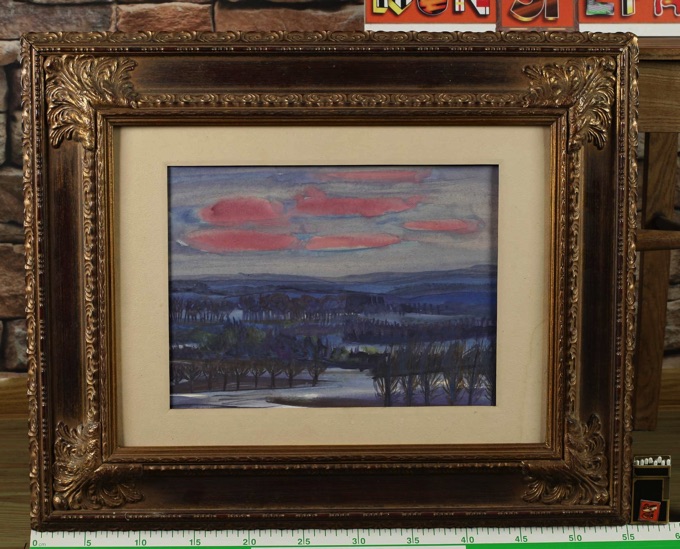 Aquarell Landschaft Abendrot expressiv