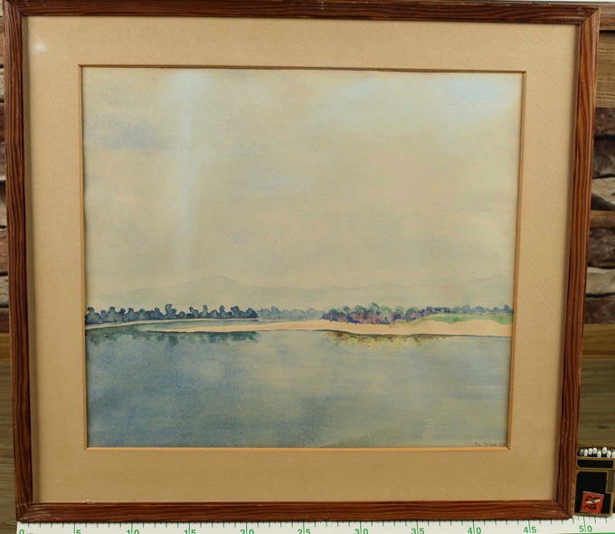 Aquarell antik Bergsee expressiv