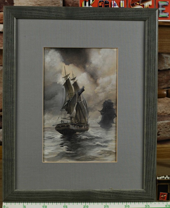 Aquarell maritim Marine Galeonen