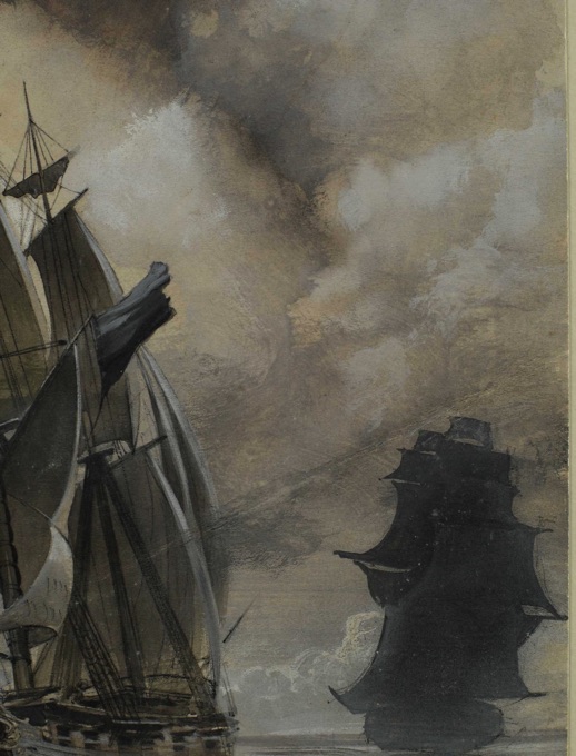 Aquarell maritim Marine Galeonen