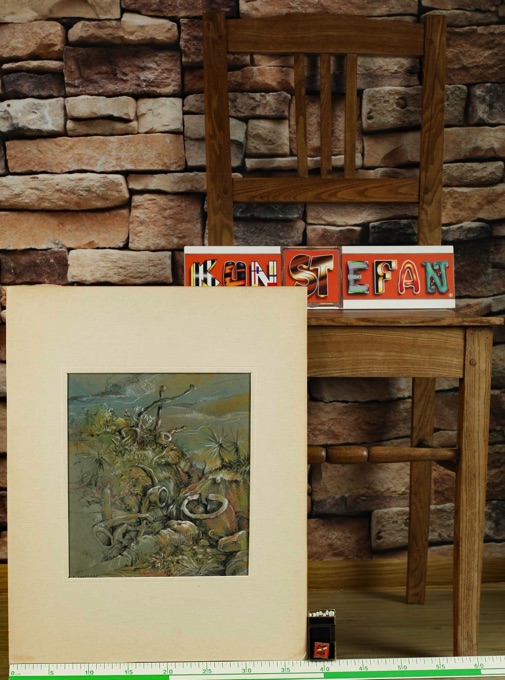 Arie Lamdan Pastell Zeichnung Landschaft