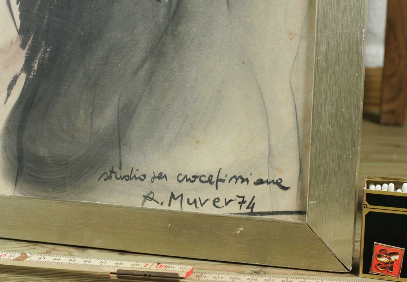 Augusto Murer Pastell Gemälde 1974 Studio Akt