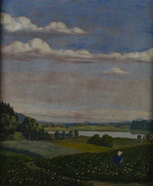 Biebl Ölgemälde antik 1920 Pöllhamer See